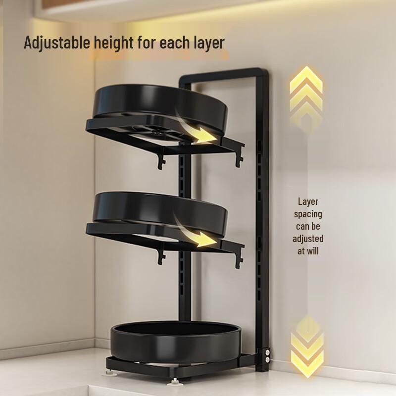 Rotatable 3-Tier Countertop Spice Rack