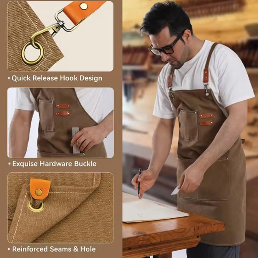 Lightweight Kitchen Apron Oil-proof Chef Apron Practical Canvas Apron  Grill Restaurant