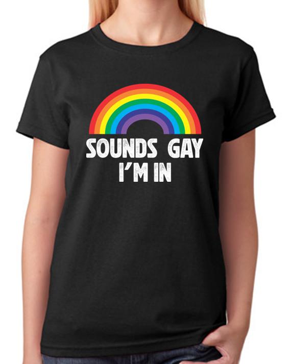 Sounds Gay I'm In Top Womens Tee Lesbian Rainbow Ladies T-Shirt