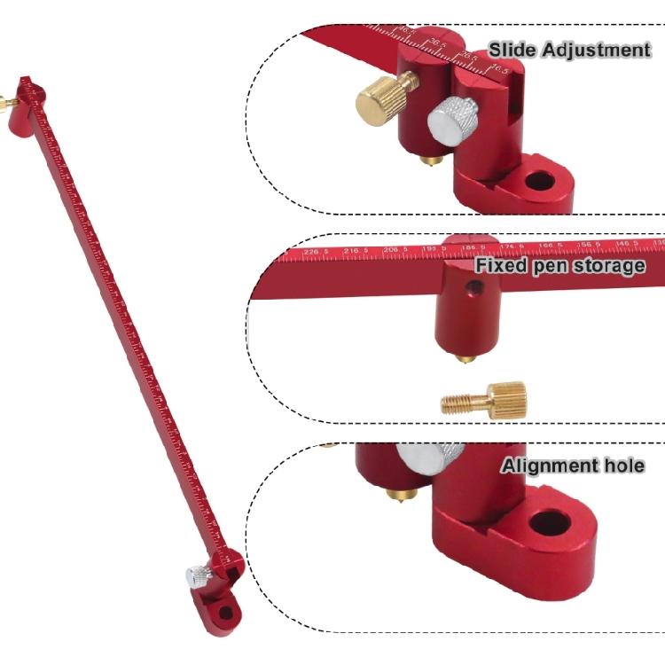 Multifunctional Woodworking Large Marking 550mm Drawing Measuring Scribing Circles Ruler Fit for Architects Measurements