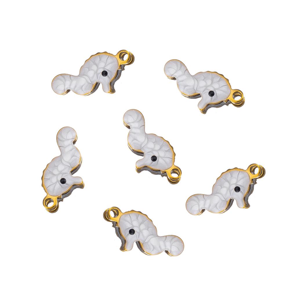 10pcs Stainless Steel Enamel Octopus Seahorse Dolphin Crab Clown fish Charm Bracelet Earring Pendant Base for DIY Jewelry Making