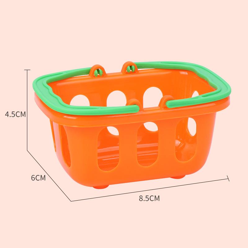 Mini Shopping Basket Toy Set: Dollhouse Grocery & Fruit Accessories