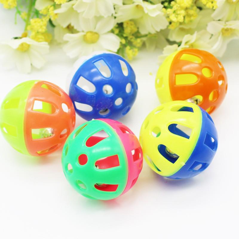 Colorful Elastic Cat Training Toy - 4CM Turntable Ball Ping Pong Play Ball