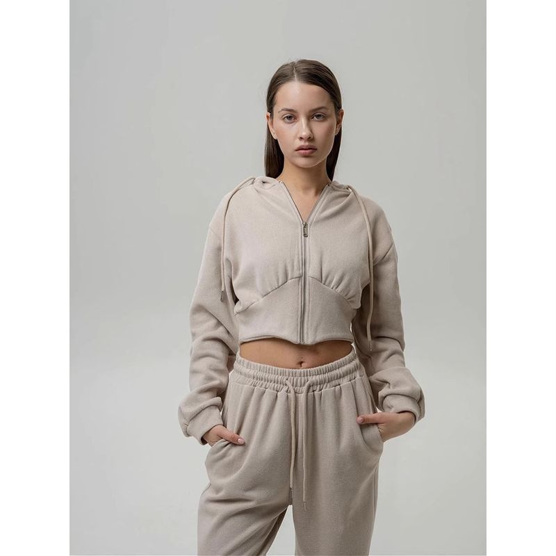 Zipper Hooded Sweatshirt and Pants Set Zipper Hooded Sweatshirt Pants Suit