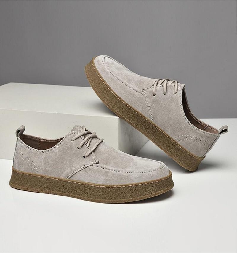 Luxury  Men Genuine Leather Casual Shoes Lace-up Light Comfy Driving Flats Designer Shoes Outdoor Round Toe Walking Shoes