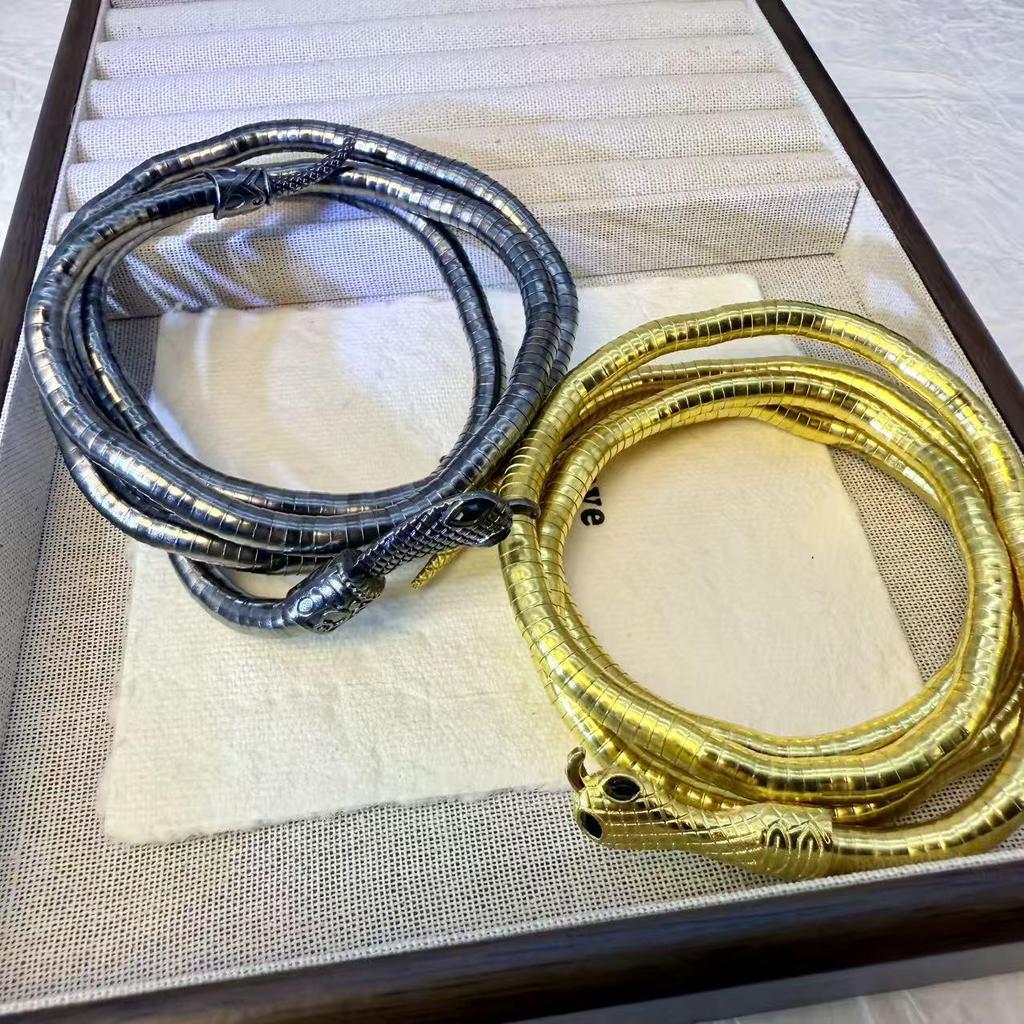 Cross-border Punk Snake Chain Choker Bracelet - Versatile, Advanced Snake Head & Tail Design for Women