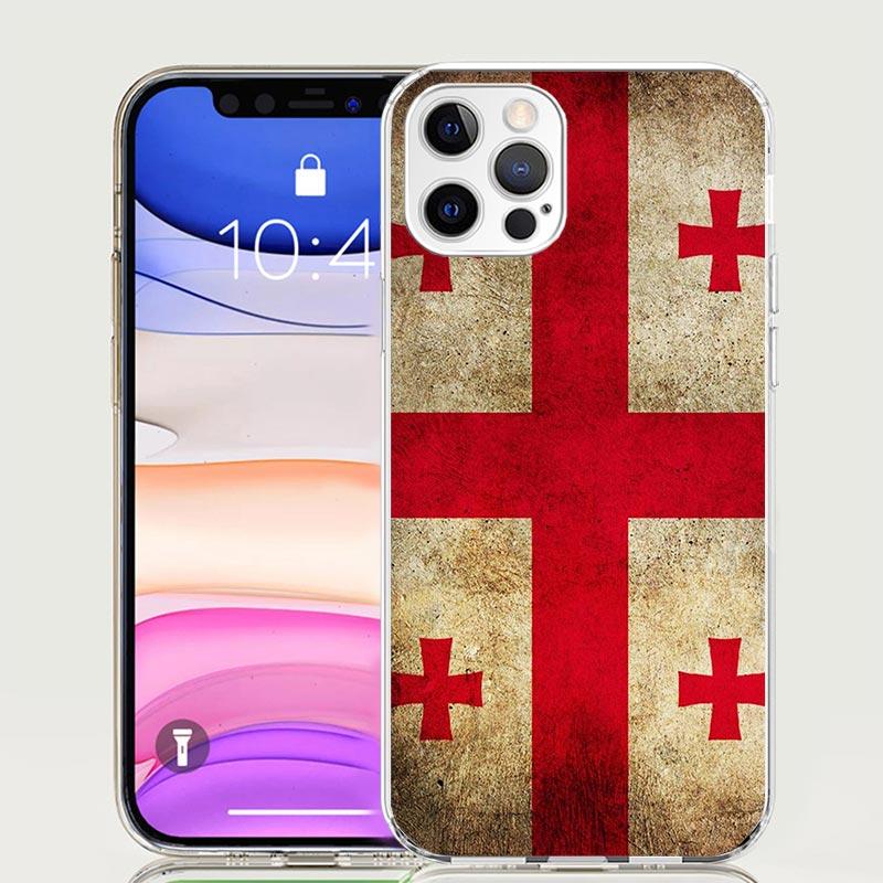 Etui na telefon z flagą Gruzji dla Apple iPhone 17 Air 16 15 Plus 14 + 13 Mini 12 11 Pro Max 7 8 SE 16Max Miękkie etui Coque 17 Air