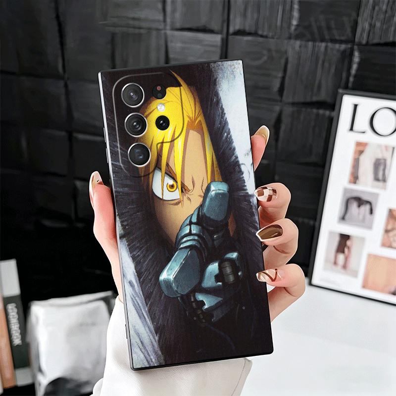 F-Fullmetal A-Alchemist Anime Soft Phone Case for Samsung Galaxy S26 S25 Edge S24 Ultra S23 Plus S22 S21 FE S20 Black Cover Back