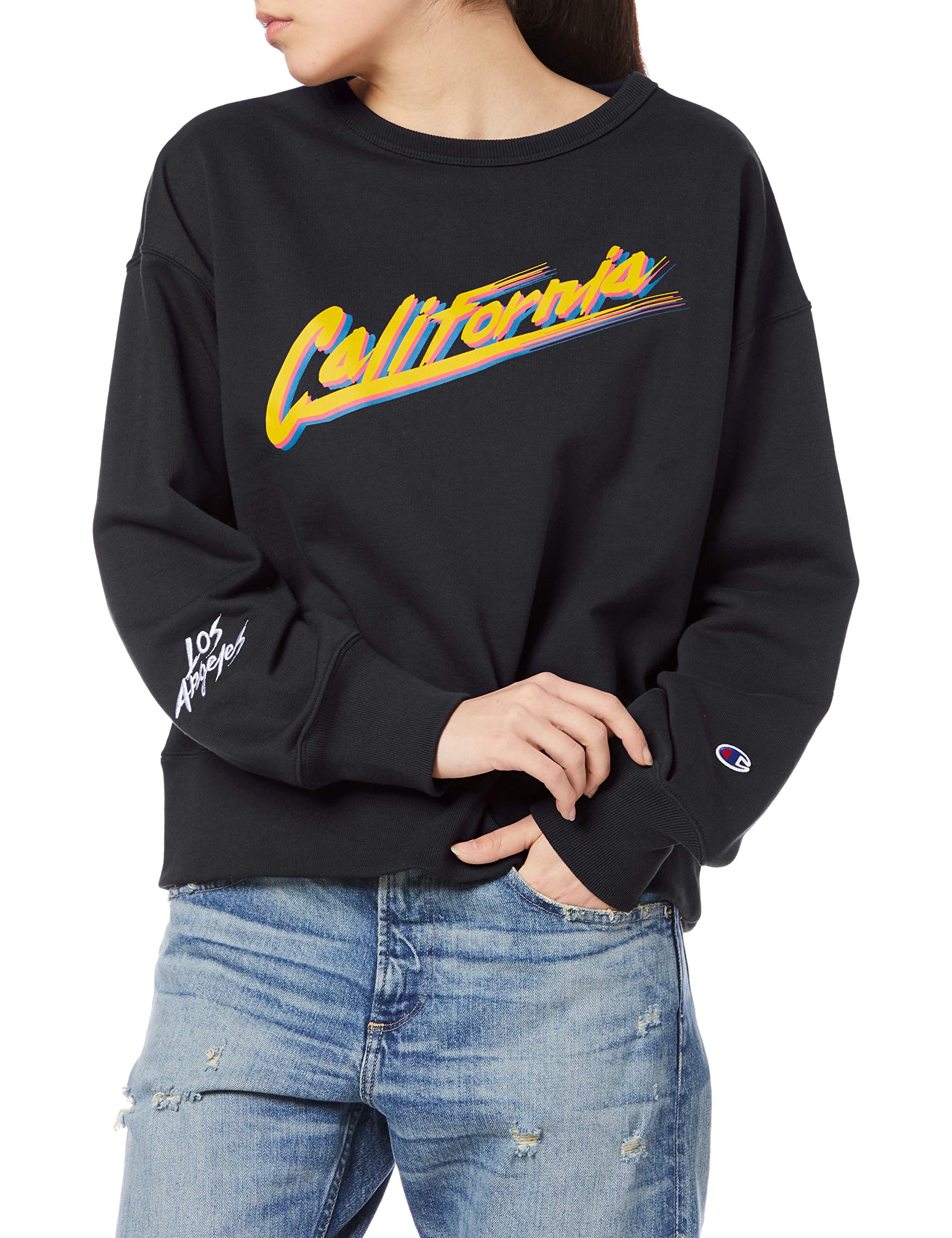 

Champion Crew Neck Sweatshirt Size M to Japanese Size CW-R008 Women s Black, (Equivalent M) чёрный