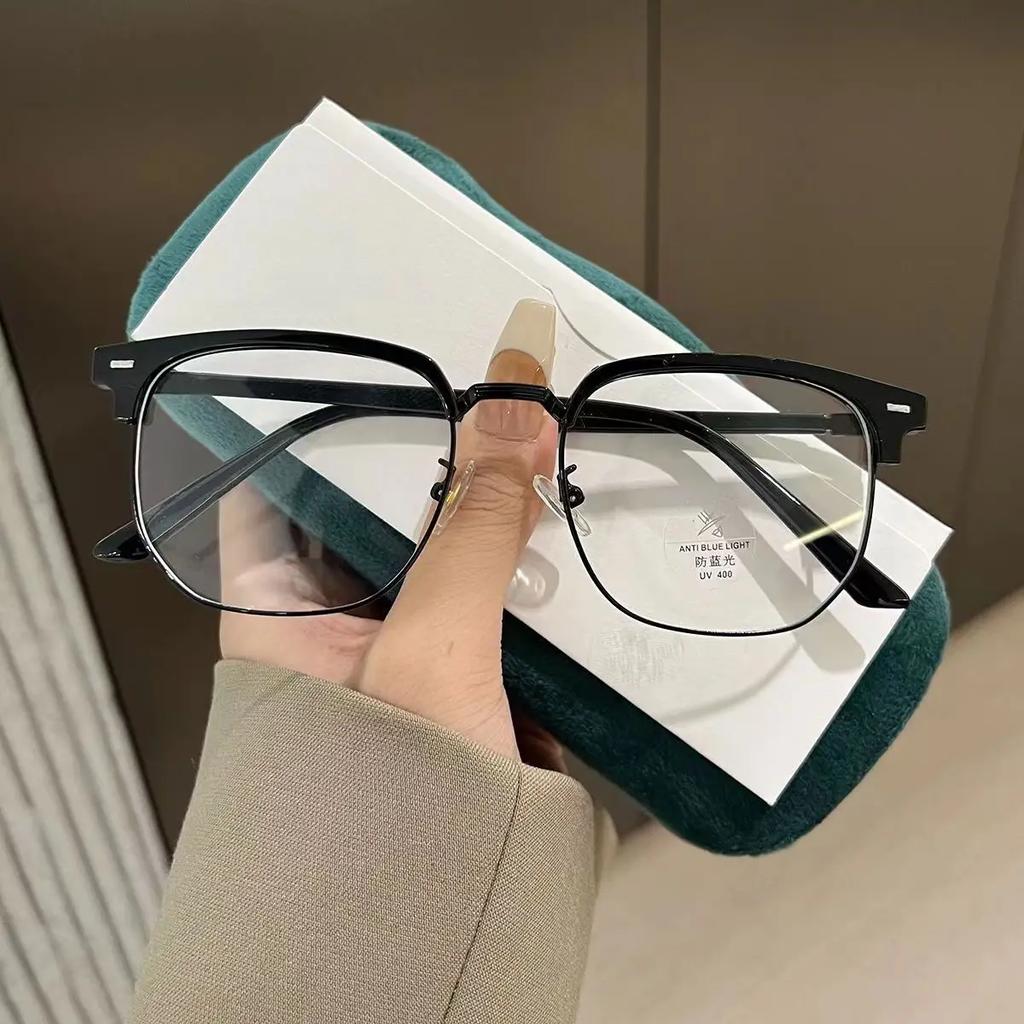 Black  Fashion Anti Blue Light Transparent Computer Glasses Men Women Square Eyewear Blocking Glasses Optical Spectacle Eyeglass