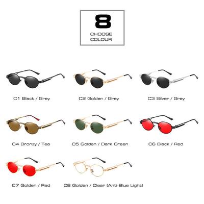 Retro Metal Punk Women Sunglasses Spring Leg Oval Rock Shades Men UV400