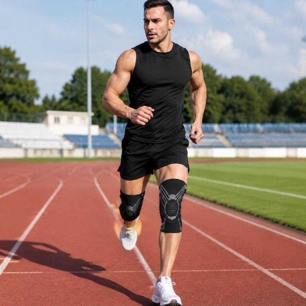 Spring Support Sports Knee Brace With Compression Knob Patella Protector For Sports Running