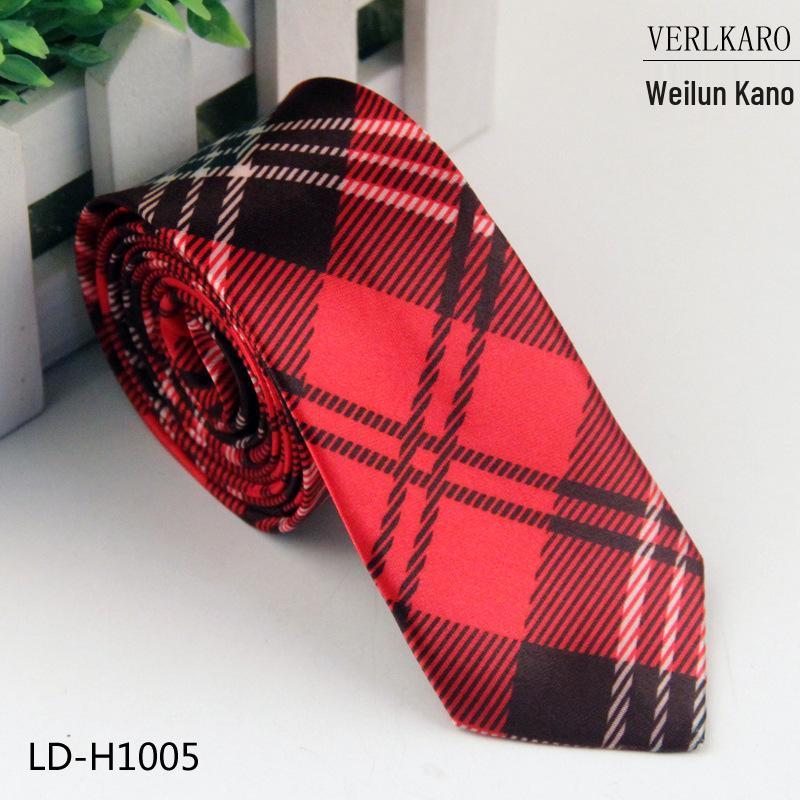 Multi-Color Student 5cm Narrow British Casual Polyester Silk Printed Tie