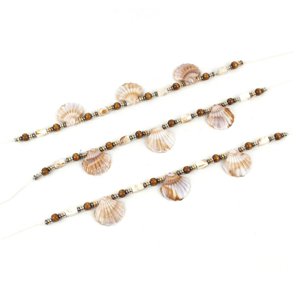 Fascia per Cappello con Perline di Legno per Cappelli di Paglia Corda Etnica per Cappello da Vacanza con Conchiglia a Pettine Decorazioni Regolabili per Cappello Fascia di Ricambio