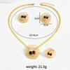 Light Luxury Earrings Necklace Jewelry Set Personalized Zircon Flower Design Ring Long Necklace