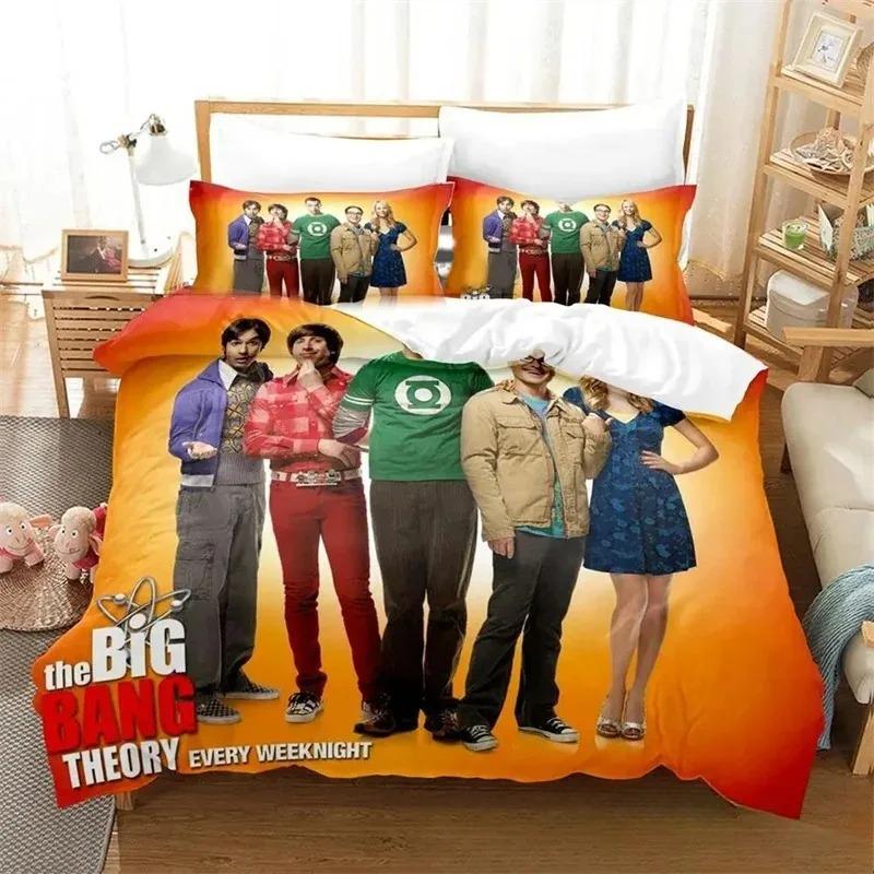 3D-tryck Big Bang Theory Sängklädesset, Påslakan Täcke Sängset Quiltöverdrag Örngott, King Queen Twin Storlek Pojkar Flickor Vuxna