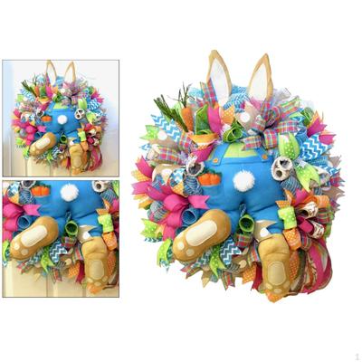 Artificial Easter Wreath with Rabbit, Wreaths for Front Door, Decorations