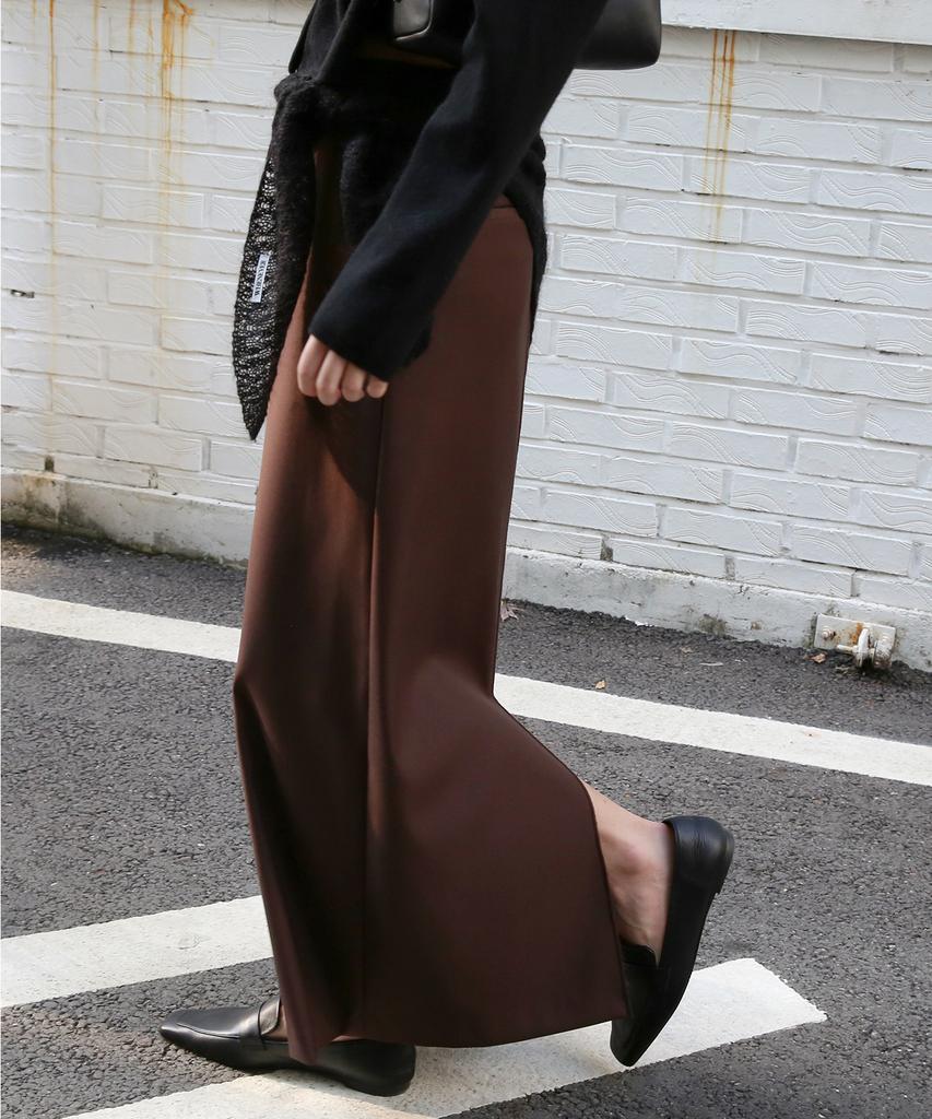 Leuba Straight Maxi Skirt - Walnut Brown