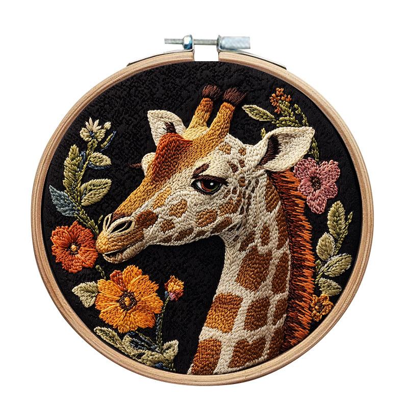1 Stück Giraffenmuster DIY Stickset für Anfänger