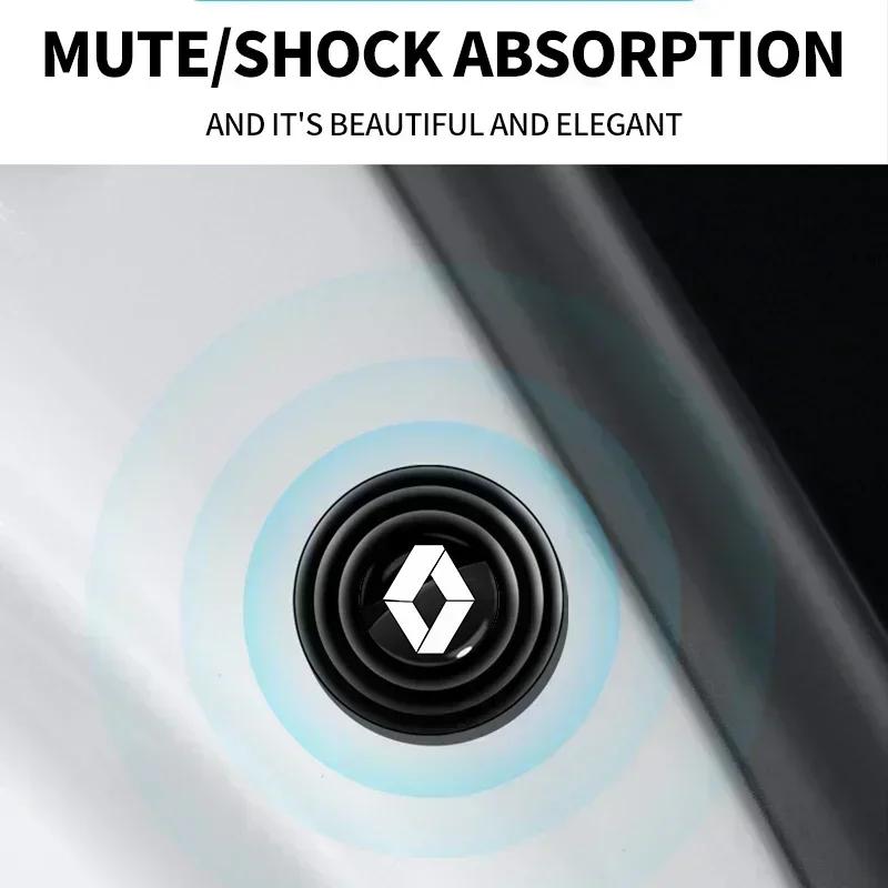 Silicone Car Logo Door Trunk Shock Absorber Sticker Gaskets Pads For Renault Megane 2 3 Clio Scenic Duster Kaptur Captur Logan Z555