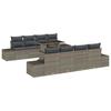 9 Piece Grey Garden Sofa Set with Cushions