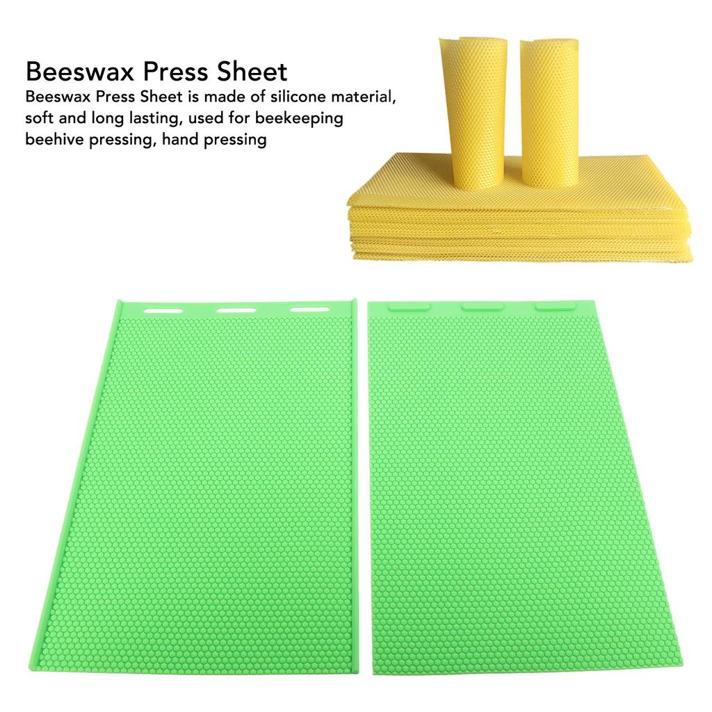 2PCS Beeswax Press Sheets 5.4mm Silicone Flexible Beeswax Foundation Sheet Beekeeper Equipment for Beekeeping Honeycomb Making