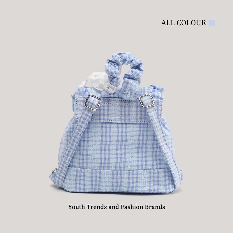 Trendy casual schoolbag backpack cute rope backpack women's backpack college women's lace idle book personalized new