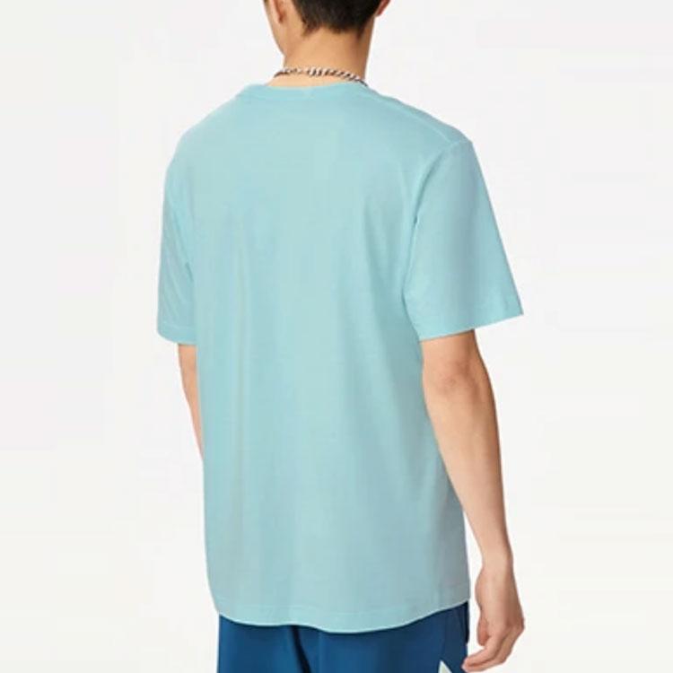 Li-Ning Pure Color Embroidered Small Logo Crew Neck Short Sleeve T-Shirt Men Tops Eggshell-Blue AHSS325-5