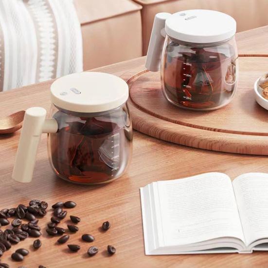 Automatic Coffee Stirring Cup Electric Mixer High Borosilicate Glass Lightweight Portable Versatile Automatic Drink Mixer