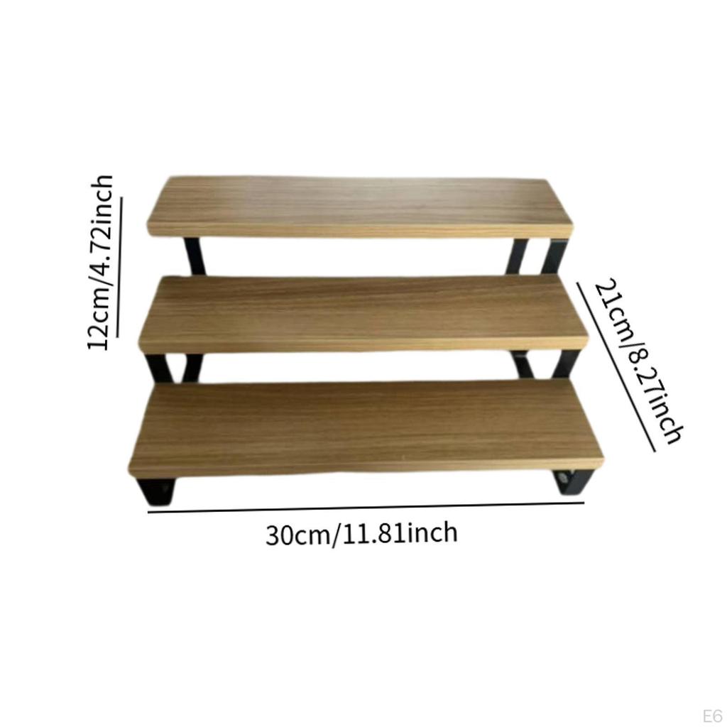 3 Tier Wooden Doll Display Stand, Decorative Cupcake Ideal for Cafe Or Living Room