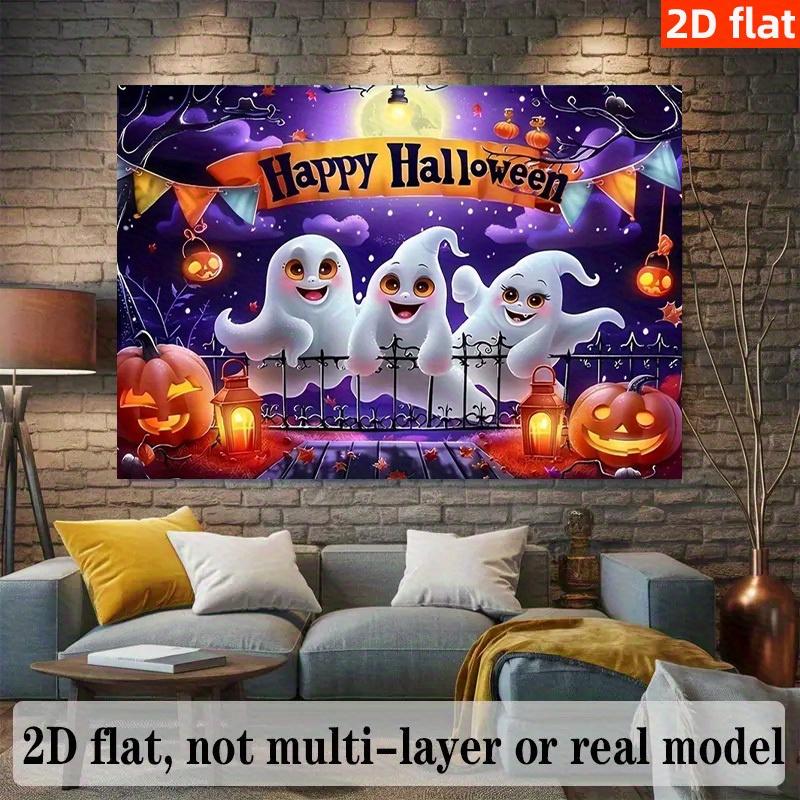 2D flat Halloween ghost pattern banner, decoration, photography background, suitable for living roomzyc