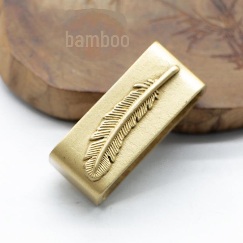 Vintage doplňky k opasku z čisté mědi - Gravírovaný kroužek na opasek, poutko a přezka