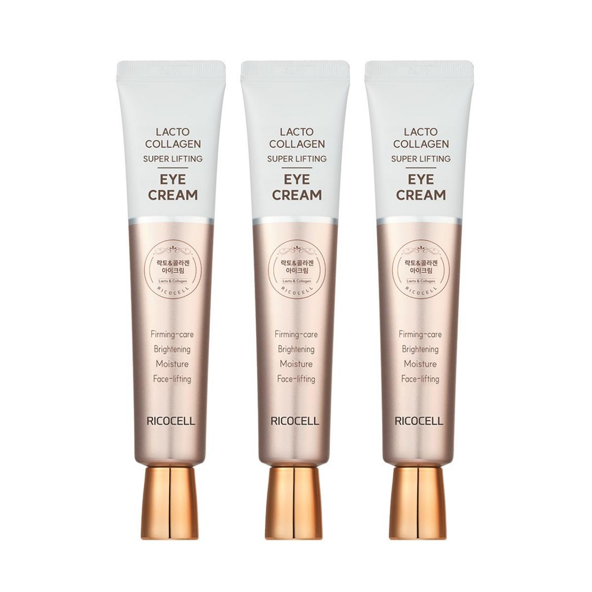 Ricocell Lacto Collagen Wrinkle Care Eye Cream - Firming & Lifting Elasticity Treatment (40ml x 3ea)