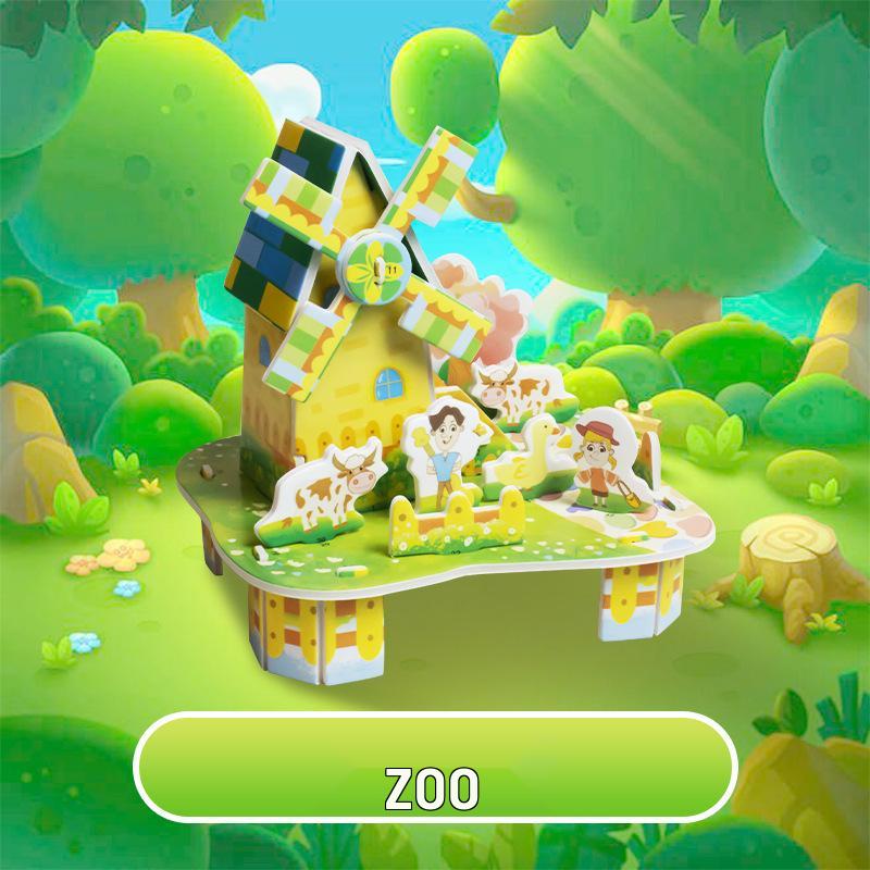3D Stereoscopic Small House DIY Puzzle for Kids Ages 3-6 - Educational Paper Craft Toy