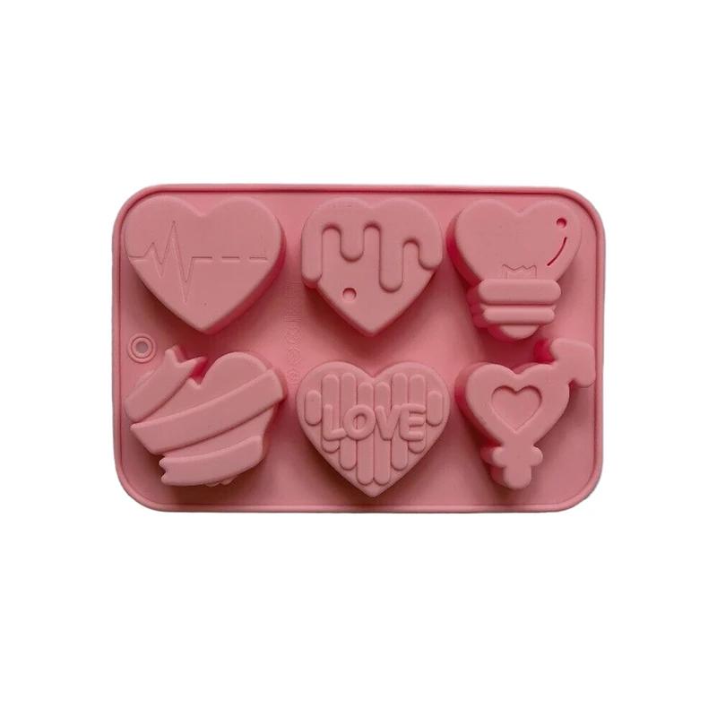 Multicavity Love Heart Chocolate Silicone Mold Candy Biscuit Mould Love Ice Tray Baking Tool Gift Love Fondant Cake Candle Mold