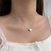Elegante Collana con Perle d'Argento e Zaffiri - Catena per Clavicola Anti-Sbiadimento, Versatile per Donna
