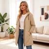 Trench-coat long coupe-vent décontracté de couleur pour femme, à porter au quotidien