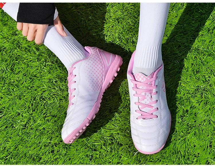 Kids' Pink Football Cleats - Unisex Spike Shoes for Girls & Boys, Korean Style Training