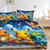 Pikachu Friends Print 3Pcs Bedding Setduvet Cover With 2 Bedropillowcase Home Birthday Gift