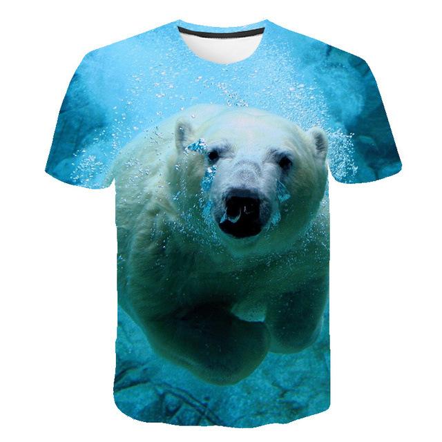 Men Fashion Short Sleeve 3d Print T Shirt Round Neck Summer Plus Size Tees