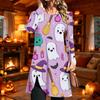 Damen Casual Bedrucktes Langarm Rundhals Kleid für den täglichen Gebrauch