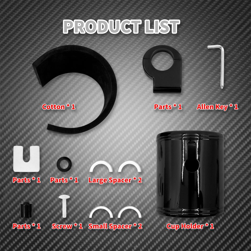 Motorcycle Black Handlebar Cup Holder Adjustable 22mm-32mm For Harley Sportster XL72 48 1200 883 Dyna Softail Touring Breakout