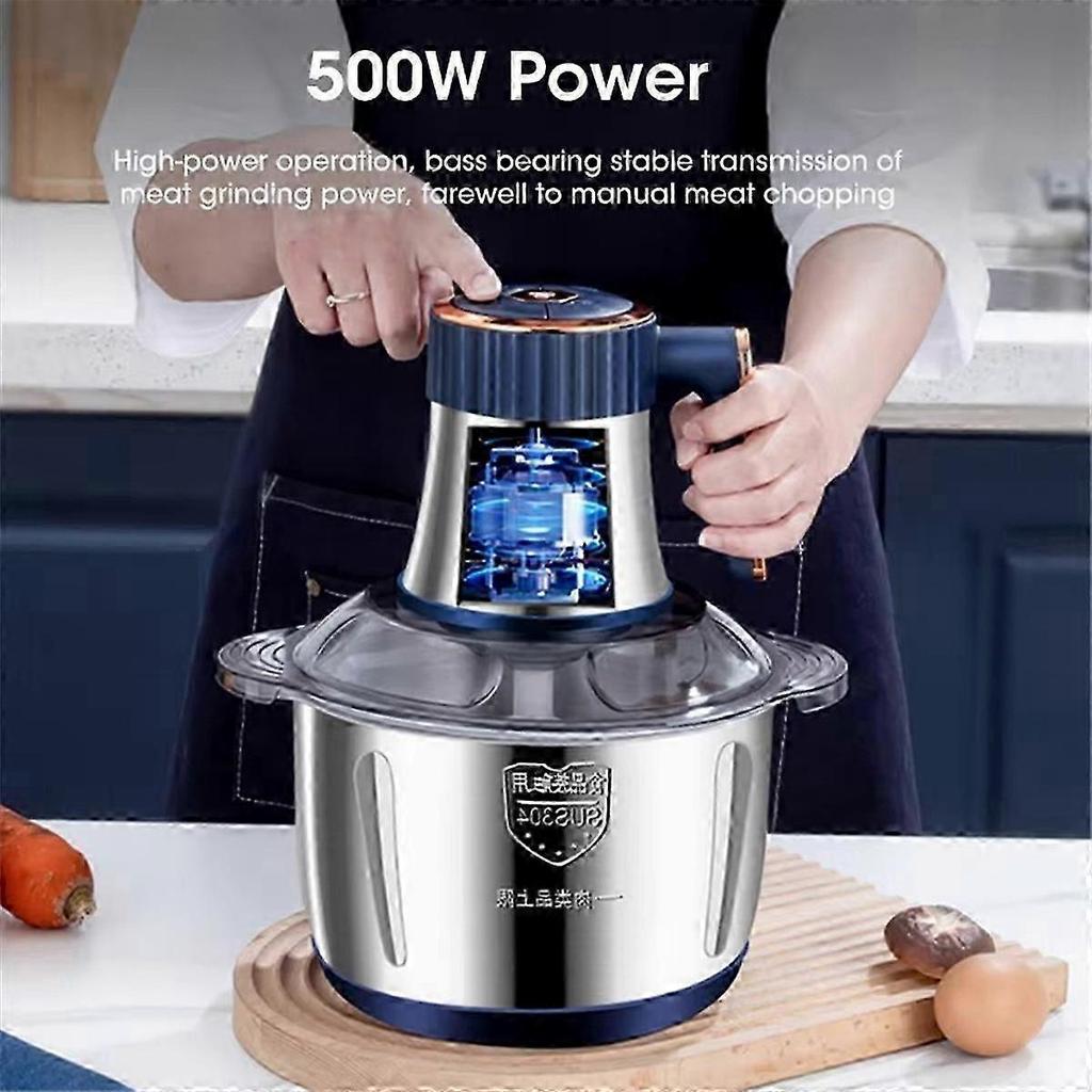 Electric Meat Grinder 5L Food Crusher Stainless Steel Multi-Function Food Processor Chopper Kitchen Mixer UK Plug