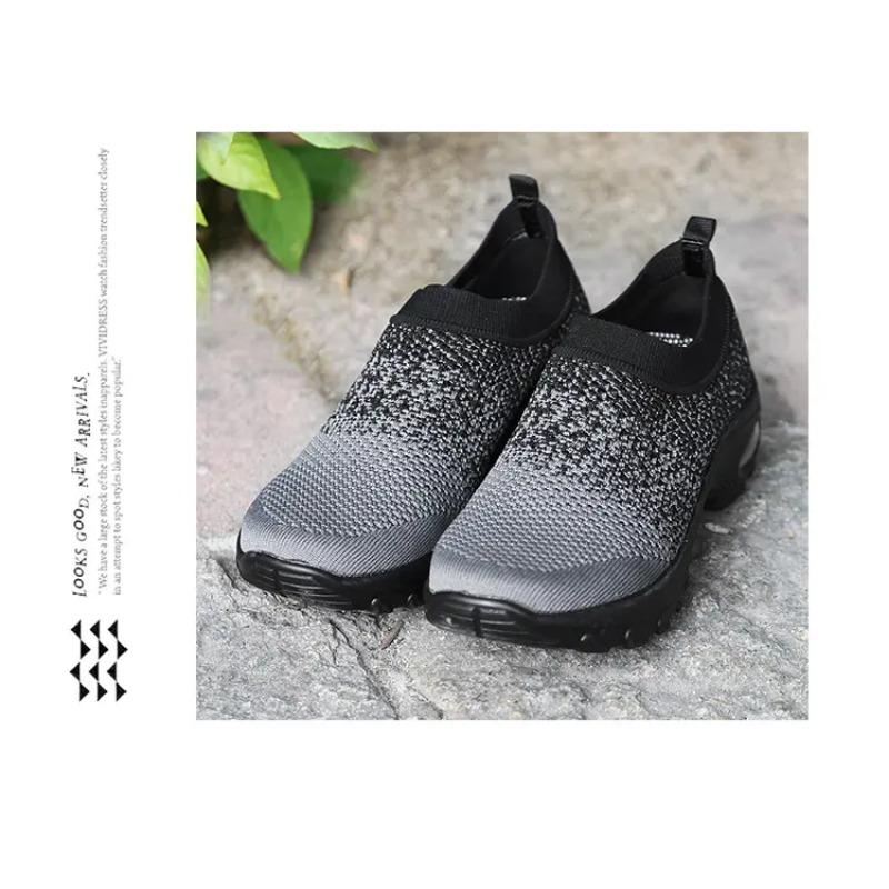 Women s Slip-On Sock Sneakers Breathable Knit Hiking Casual Lightweight Comfortable Shoes 42 серый