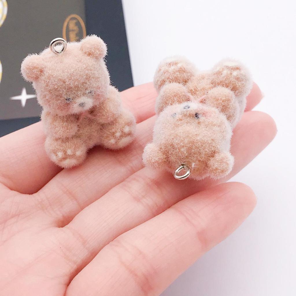 3D Resin Animal Flocked Figurine Ornaments: DIY Keychains, Bag Charms & Phone Lanyards