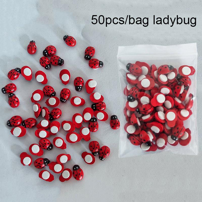 

50 шт., популярные мультяшные мини-божьи коровки, мох, микропейзаж, сказочный садовый декор, украшения, сделай сам, украшения красный