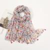 Fashion Luxury Ink Painting Floral Tassel Viscose Shawl Scarf Lady High Quality Wrap Pashmina Stole Bufandas Muslim Hijab