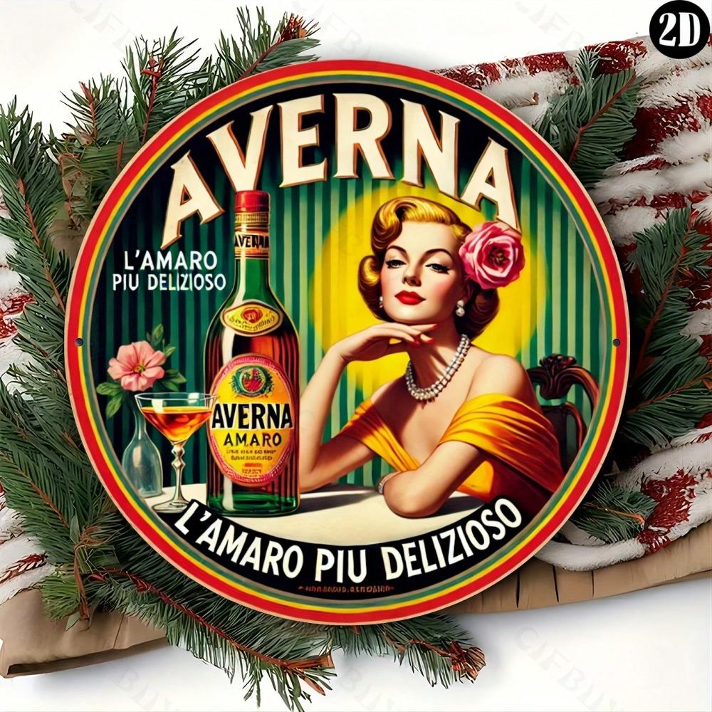 Vintage Tin Sign Italian Liqueur Metal Wall Art 8x8 Inch Aluminum Decor for Home Bar Kitchen Restaurant Office Garage
