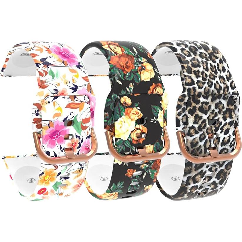 ECSEM Watch Bands Compatible for Yamay SW022 Band,Soft Silicone Wristband Waterproof Adjustable Quick Release Replacement Sport Strap for AGPTEK LW11 #03