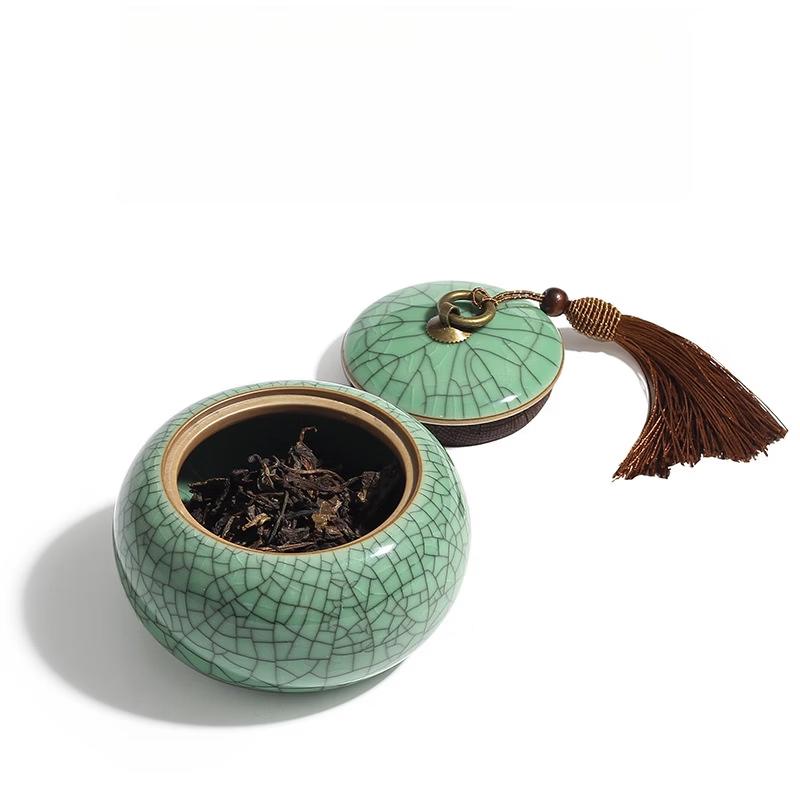 Longquan Celadon Ceramic Tea Storage Jar